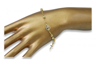 "14K Yellow Gold Italian Rosary Bracelet with Gemstone Accents" rbc003y