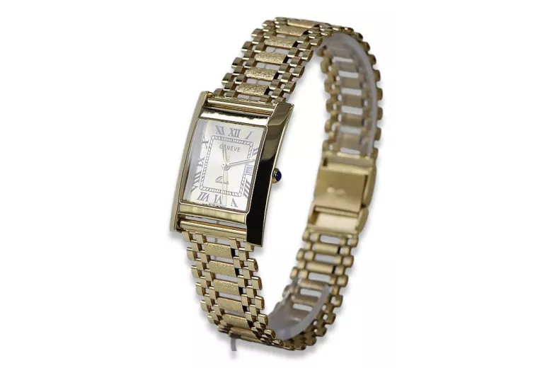 Gold men's watch Geneve ★ zlotychlopak.pl ★ Gold purity 585 333 Low Price!