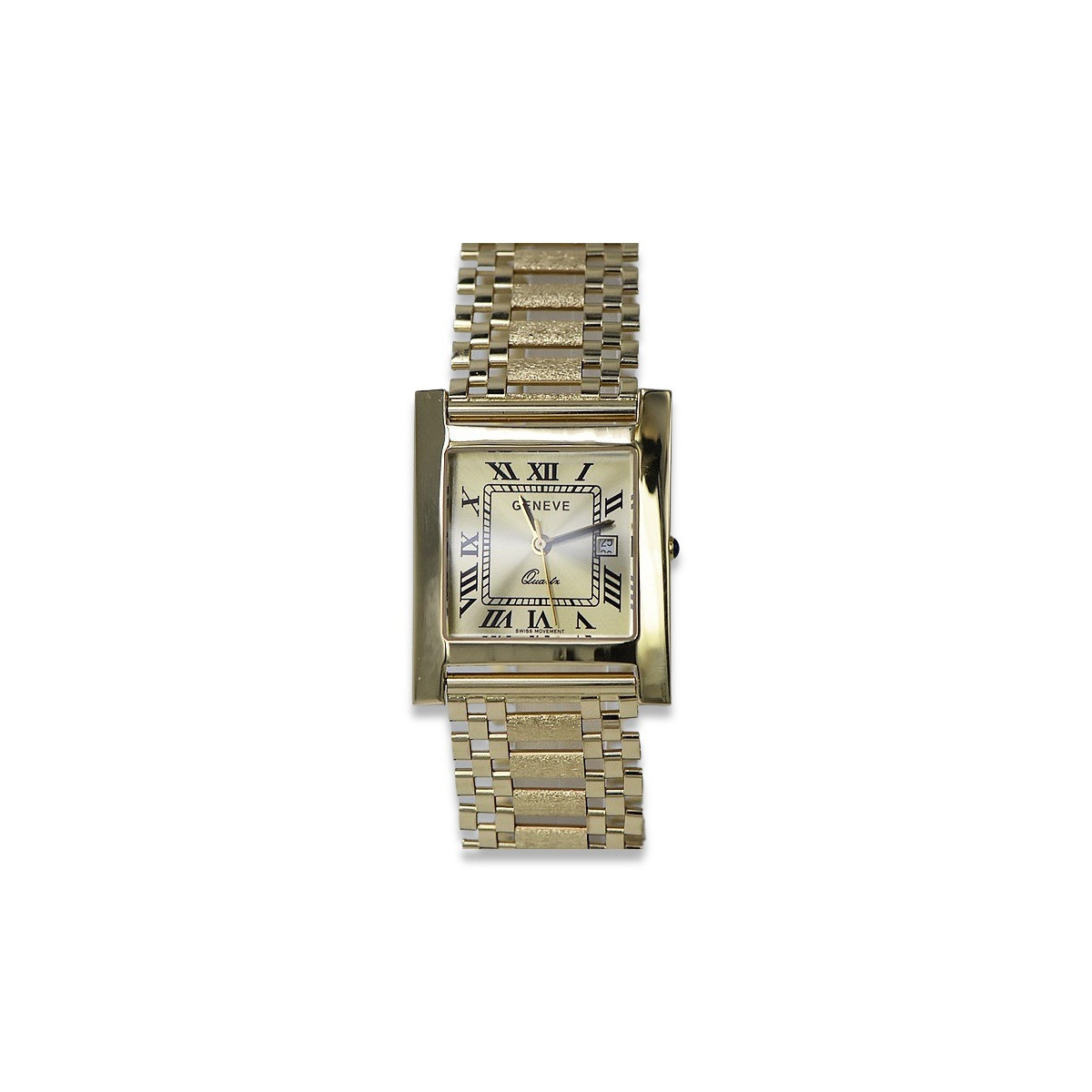 Gold men's watch Geneve ★ zlotychlopak.pl ★ Gold purity 585 333 Low Price!