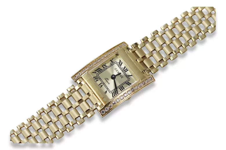 Gold men's watch Geneve ★ zlotychlopak.pl ★ Gold purity 585 333 Low Price!