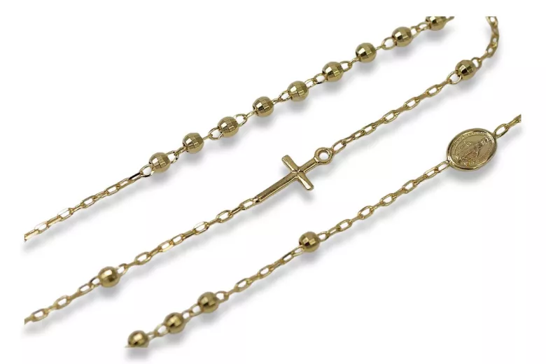 Yellow rose gold rosary chain ★ russiangold.com ★ Gold 585 333 Low price