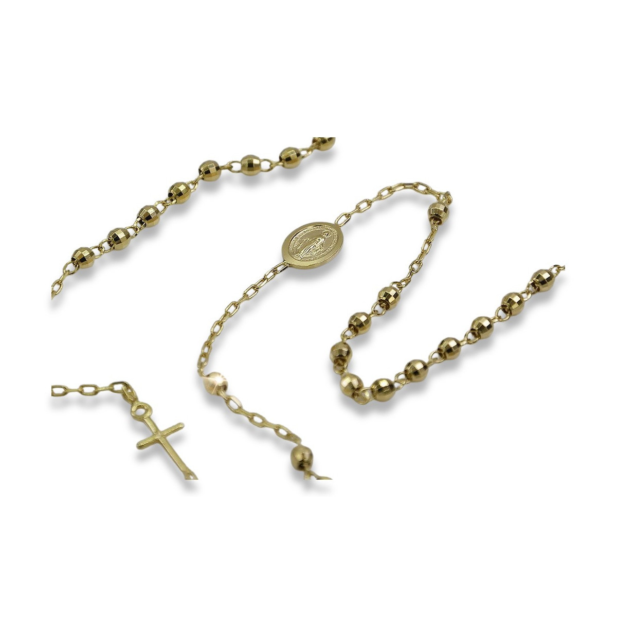 Yellow rose gold rosary chain ★ russiangold.com ★ Gold 585 333 Low price