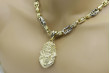 "Divine 14k Gold Jesus Necklace Set" pj001yL&cc053yw