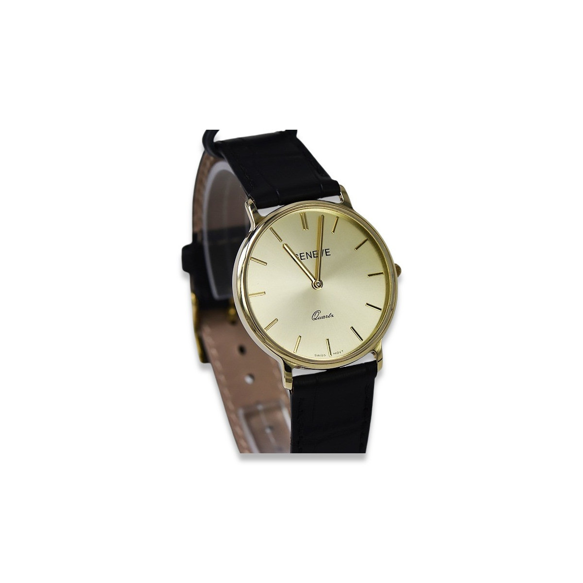 Gold men's watch Geneve ★ zlotychlopak.pl ★ Gold purity 585 333 Low Price!