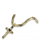 Elegant Italian 14k Gold Catholic Cross Necklace 