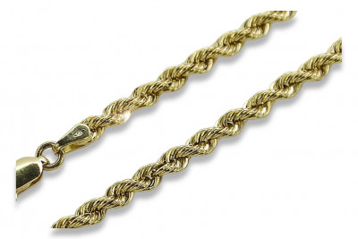 "14K Yellow Gold Corda Rope Chain Necklace" cb019y