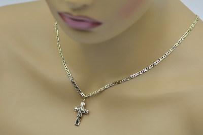 Sunlit 14k Gold Catholic Cross Necklace ctc095y&cc021y