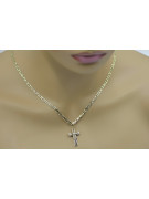 Cruz de oro con una cadena ★ zlotychlopak.pl Sello de oro 585 333 ¡★ Precio bajo!