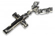 Pendentif Croix Catholique en Or Blanc 14 carats ctc095w ctc095w