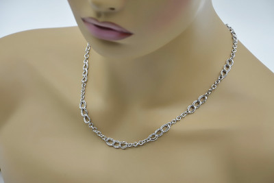 Italian White 14K Gold Anchor Chain Necklace cc073w