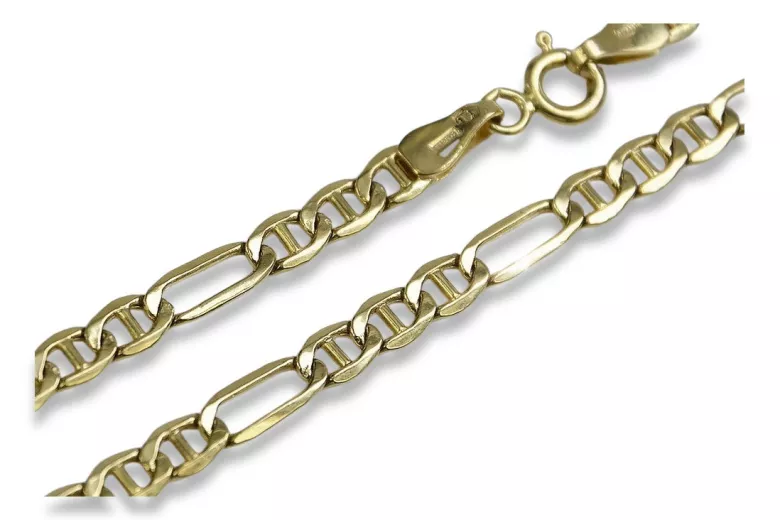 Elegant 14K Yellow Gold Guccistyle Figaro Chain Necklace cc046y