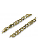 Italian Hollow Figaro Chain in 14K Yellow Gold cc060y