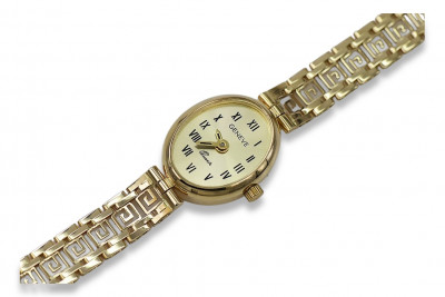 Złoty Zegarek Lady Geneve 14k dla Kobiety - Prezent Dla Niej lw092y