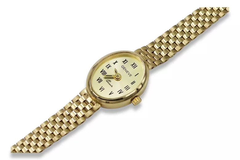 Złoty zegarek Lady Geneve 14k żółte złoto lw093y