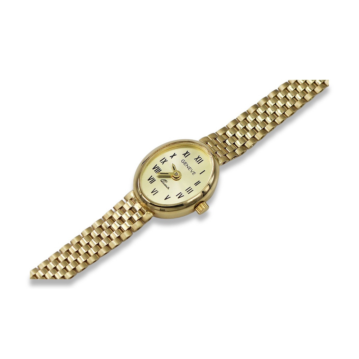 Złoty zegarek Lady Geneve 14k żółte złoto lw093y