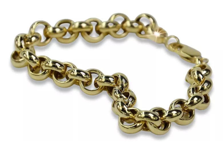 Bracelet en or jaune italien avec ancre Kenik Lady et pierres précieuses diverses cb025y