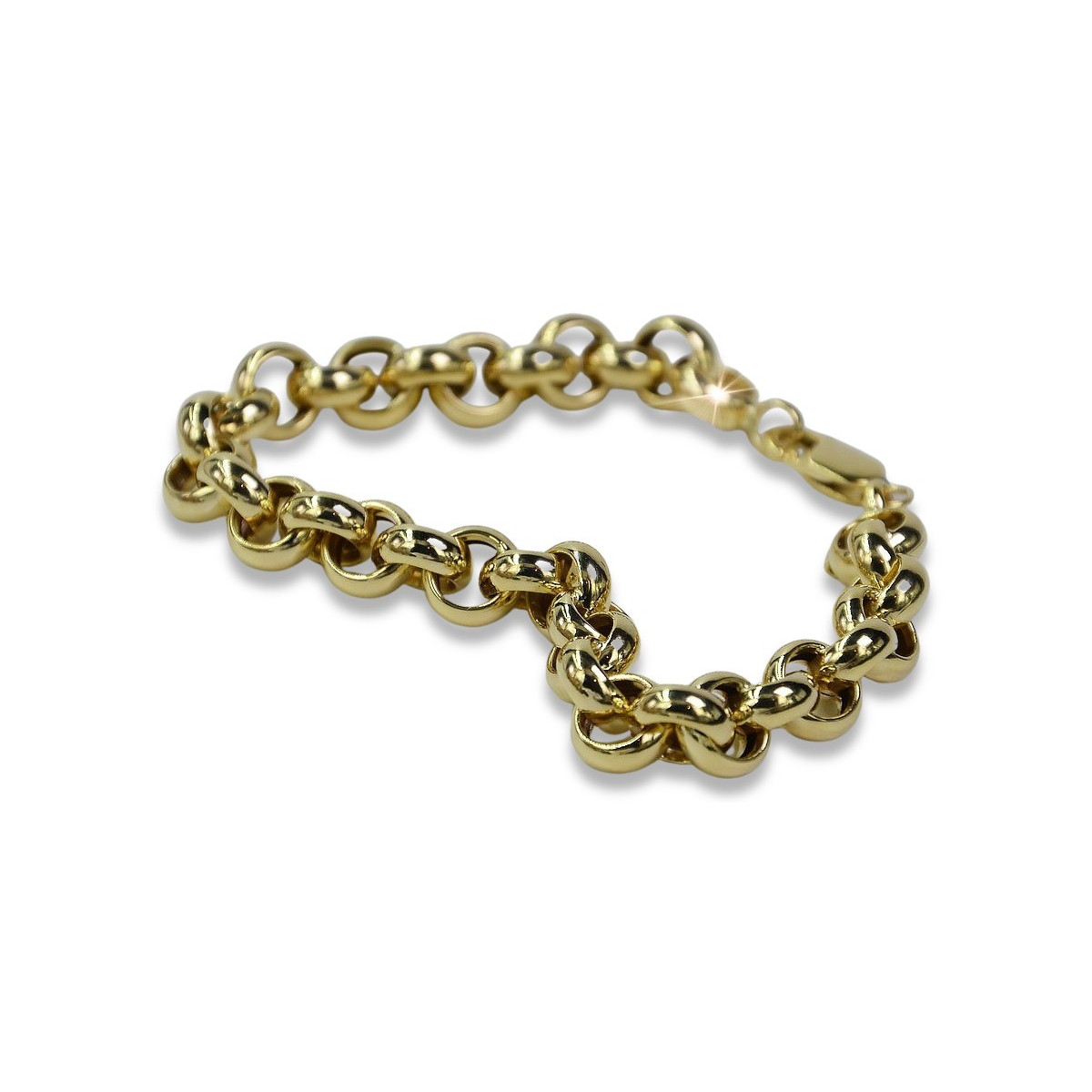 Bracelet en or jaune italien avec ancre Kenik Lady et pierres précieuses diverses cb025y