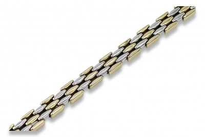 Italian Yellow Gold Men's Bracelet with White Gold Accents cb158yw