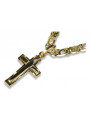 Gold cross with a chain ★ zlotychlopak.pl ★ Gold stamp 585 333 Low price!