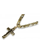 Cruz de oro con una cadena ★ zlotychlopak.pl Sello de oro 585 333 ¡★ Precio bajo!