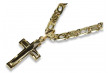 Croix catholique et chaîne en or 14 carats blanc jaune italien ctc095y&cc031y