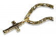 Croix catholique et chaîne en or 14 carats blanc jaune italien ctc095y&cc031y