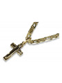 Cruz de oro con una cadena ★ zlotychlopak.pl Sello de oro 585 333 ¡★ Precio bajo!