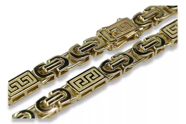 Luxurious 14K Yellow Gold Italian Byzantine Versace Bracelet cb050y