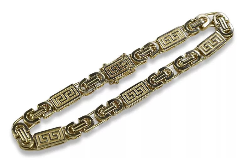 Luxurious 14K Yellow Gold Italian Byzantine Versace Bracelet cb050y