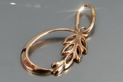 Sterling silver rose gold plated Leaf Pendant, No Stone vpn084rp