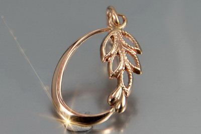 Sterling silver rose gold plated Leaf Pendant, No Stone vpn084rp