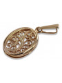 Sterling Silver Rose Gold Plated Oval Pendant, No Stone vpn088rp