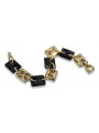 "14K Yellow Gold Onyx Bracelet, Italian-inspired Elegance" cb102y