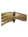 "14K Yellow Gold Onyx Bracelet, Italian-inspired Elegance" cb102y