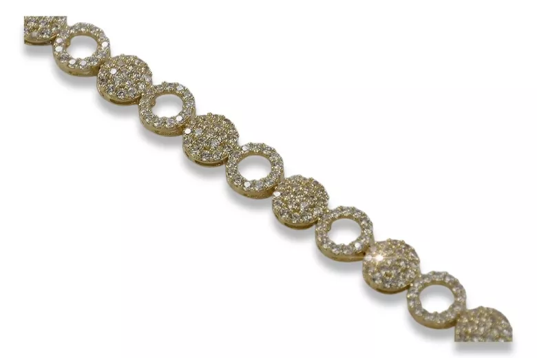 Italian Yellow 14K Gold Bracelet with 14K White Gold, 19c cb120y