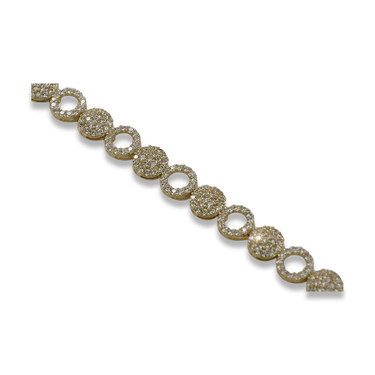 Italian Yellow 14K Gold Bracelet with 14K White Gold, 19c cb120y