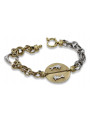 Bracelet Fantaisie en Or Jaune & Blanc 14 Carats cb135yw