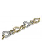 14K Yellow White Gold Italian Bracelet cb141