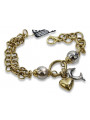 Bracelet Fantaisie en Or Jaune et Blanc 14 - Élégance Italienne cb134yw