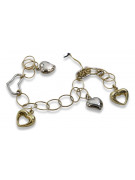 Bracelet Fantaisie en Or Jaune & Blanc 14 Carats cb136yw