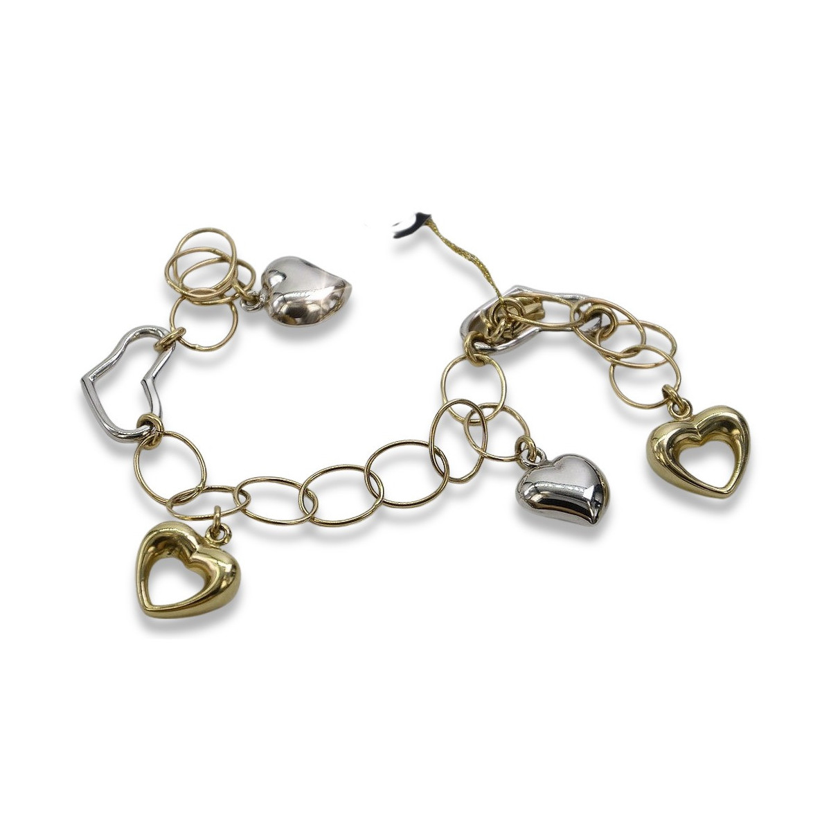 Pulsera de oro italiano de 14k blanco y amarillo con diseño elegante cb136yw