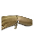 Pulsera de oro italiano de 14k blanco y amarillo con diseño elegante cb136yw