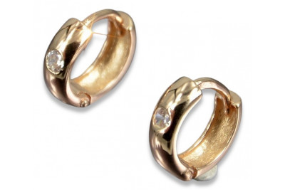 14k Czerwone Złoto, Kamienie Szlachetne Eleganckie Kolczyki Cytrynowy Topaz cec010r