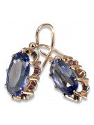 "Vintage Sterling Silver Rose Gold Plated Gemstone Earrings" vec039rp