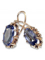 "Vintage Sterling Silver Rose Gold Plated Gemstone Earrings" vec039rp