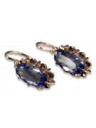 "Vintage Sterling Silver Rose Gold Plated Gemstone Earrings" vec039rp