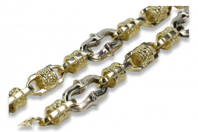 Italian Yellow Gold Unique Bracelet with 14mm White Stones cb053yw