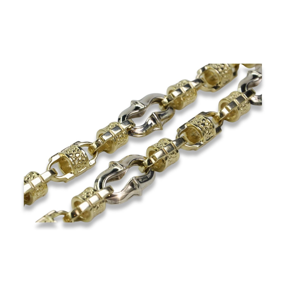 Bracelet Unique en Or Jaune 14K avec Diamants et Saphirs cb053yw