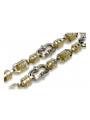 Italian Yellow Gold Unique Bracelet with 14mm White Stones cb053yw