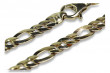 Modern Italian 14k Yellow Gold Figaro Bracelet with Various Stones cb042y